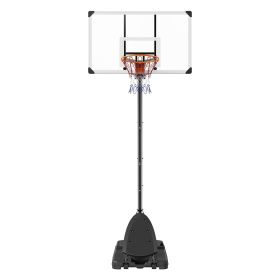Basketball Hoop, 7.6-10 ft Adjustable Height Portable Backboard System, 54 inch Basketball Hoop & Goal, Kids & Adults Basketball Set with Wheels, Sta