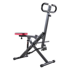 Squat Machine, Deep Squat Rowing Machine for Home, Easy Setup & Foldable Exercise Equipment, Glute Trainer Machine with 12-Gear Adjustable Resistance