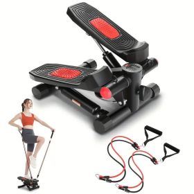 Upgraded Hydraulic Silent Stepper for Home Use with LCD Display Adjustable Resistance Double Resistance Bands 330lbs Capacity Foldable Storage Leg Ex