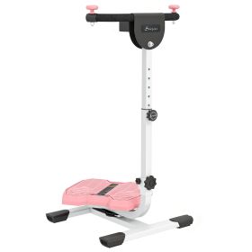 Soozier Foldable Ab Twister Board for Waist Trimming with LCD Display, Ab Workout Equipment for Women and Men, Pink