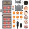 Full Body Electric Massage Mat with Heat Vibration Massage Pad Cushion Back Massage Mattress Chair Pad with Neck Massage Pillow with 10 Vibration Moto