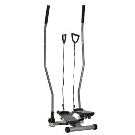 Twist Stair Stepper Exercise Machine with Rocking Handlebars, Cardio Climber Exercise Equipment with Hydraulic Resistance, LCD Display for Home Worko