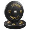 Olympic Weight Plates, Rubber Bumper Plates, 2 Inch Steel Insert 35lb Bundle Options Available for Home Gym Strength Training, Weightlifting, Weight