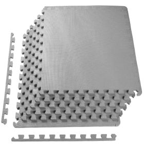 Only Supports Self Pickup  Jigsaw Sports Mat With EVA Foam Interlocking Tiles For Gymnastics And Home Gym Floor Protection, Various Sizes And Col (Option: Grey Half inch 6pieces)