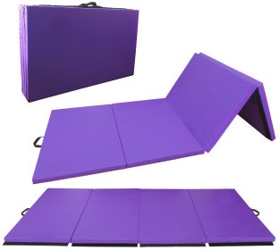 Only Supports Self Pickup  Folding Aerobics Mat, Extra Thick High-density Gymnastics Mat, Tear-resistant Aerobics Mat For Mixed Martial Arts, Str (Option: Purple)
