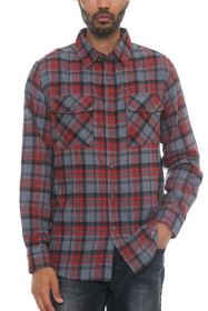 Regular Fit Checker Plaid Flannel Long Sleeve (Color: BLUE GOLD, size: 2XL)