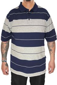 Old School Pique Polo Shirt (Color: navy grey, size: XL)