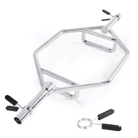 Trap Bar Hex Bar, 2-Inch Hex Barbell, 800 LBS Capacity Shrug Bars with Knurled Grips, Weightlifting and Strength Training Equipment (Structure: Integrated, Color: Silver)