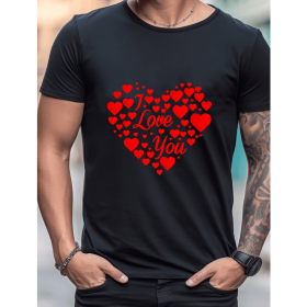 Celebrate in Style with This 100% Cotton Men's Valentine's Day Tee (Style: 107)