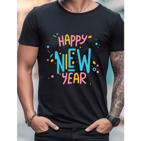 2025 New Year Cotton T-Shirt for Men - Stylish & Comfortable Short Sleeve Tee for All Seasons (Style: 16)