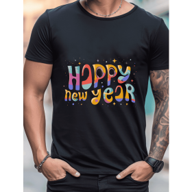 2025 New Year Cotton T-Shirt for Men - Stylish & Comfortable Short Sleeve Tee for All Seasons (Style: 11)