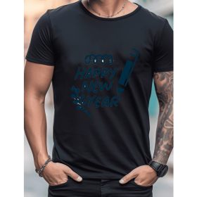 2025 New Year Cotton T-Shirt for Men - Stylish & Comfortable Short Sleeve Tee for All Seasons (Style: 50)