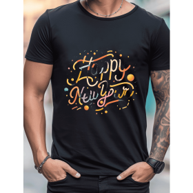 2025 New Year Cotton T-Shirt for Men - Stylish & Comfortable Short Sleeve Tee for All Seasons (Style: 9)