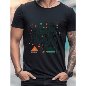 2025 New Year Cotton T-Shirt for Men - Stylish & Comfortable Short Sleeve Tee for All Seasons (Style: 46)