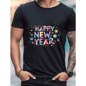 2025 New Year Cotton T-Shirt for Men - Stylish & Comfortable Short Sleeve Tee for All Seasons (Style: 53)