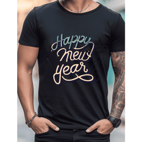 2025 New Year Cotton T-Shirt for Men - Stylish & Comfortable Short Sleeve Tee for All Seasons (Style: 30)
