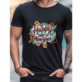 2025 New Year Cotton T-Shirt for Men - Stylish & Comfortable Short Sleeve Tee for All Seasons (Style: 40)